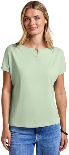 STREET ONE - Shirttop - Soft jade green - Met Cut-outdetail