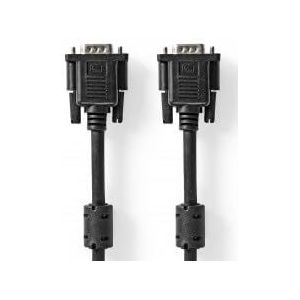 NEDIS VGA-kabel | VGA-stekker | VGA-stekker | vernikkeld | maximale resolutie: 1920x1200 | 5.00 m | rond | ABS | zwart | plastic zak