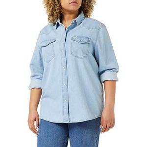 Wrangler Heritage shirt voor dames, Light Indigo, XS