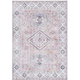 Nouristan Asmar Tapijt - woonkamertapijt, Oosterse touch, gedetailleerd patroon, bloemenpatroon, plat geweven tapijt voor eetkamer, woonkamer, slaapkamer - oud-roze, 120 x 160 cm