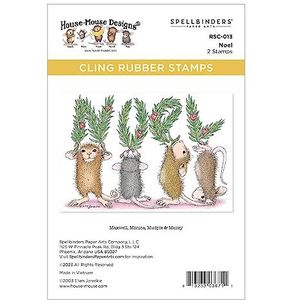 Spellbinders Noel Cling Rubber Stempel Set uit The House-Mouse Holiday Collection