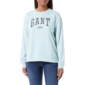 GANT Dames Rel Logo C-Neck Sweat Sweatshirt, Dusty Turquoise, M