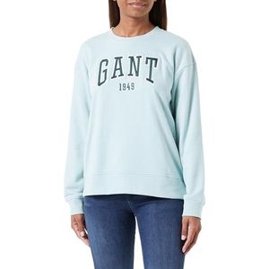 GANT Dames Rel Logo C-Neck Sweat Sweatshirt, Dusty Turquoise, XL
