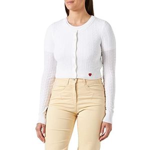 Love Moschino Dames Cropped Cardigan Jacket, wit (optical white), 42