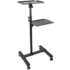 StarTech.com Mobile Projector and Laptop Stand/Cart - Heavy Duty Portable Projector Stand (2 Shelves, hold 22lb/10kg each) - Height Adjustable Rolling Presentation Cart w/Lockable Wheels (ADJPROJCART)