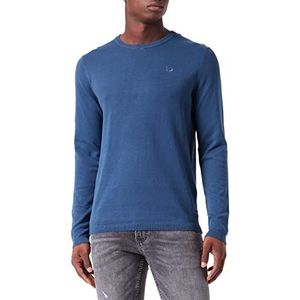 TOM TAILOR Denim Uomini Basic trui met logo-print 1034659, 10318 - Dark Duck Blue, S