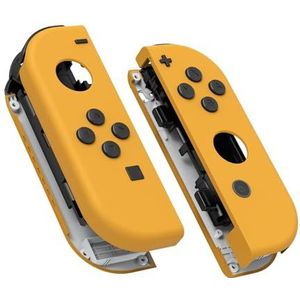eXtremeRate Joycon Grip Cover Shell voor Nintendo Switch/Switch OLED Controller,DIY Vervangende Behuizingen Case met Knoppen Kit(Geen Joycon)-Geel