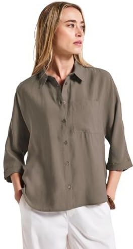 STREET ONE - Overhemdblouse - Dark tumbled beige - Met Borstzak