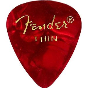 Fender 351 Shape Premium plectrums - Rode Moto - Dun - Verpakking van 12 stuks
