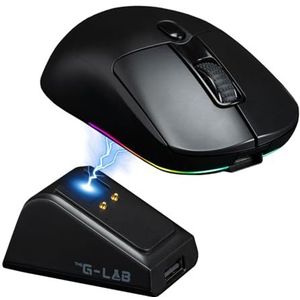 The G-Lab - Kult Titanium Pro - Draadloze gamingmuis met oplaadstation - Bluetooth/USB 2.4/bekabelde muis met drievoudige modus, lange batterijduur, RGB, 12.000 dpi, 100% aanpasbaar - PC/PS4/PS5 - New