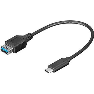 USB - 3.0/A To 3.1/C - Super Speed Kabel - Zwart - 0,2 m, 5 Gbit/s