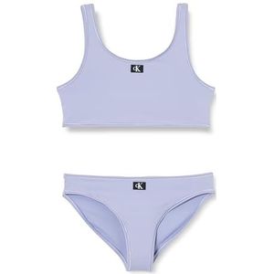 Calvin Klein Bikini voor meisjes, bralette set gevoerd, Paars (Perzisch Paars), 10-12