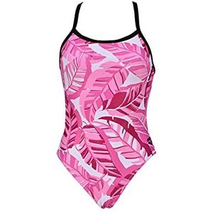 ARENA Print Challenge Back One Piece Back One Piece Badpak voor dames uit één stuk, Roze, 36, Roze, 36