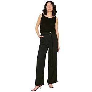 Trendyol Black Arched Drappled Pleated Knitted Pants Boxershorts voor kinderen en dames, Zwart, M