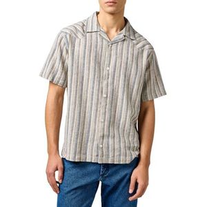 SS W Resort Shirt, Indigo Stripe, XL