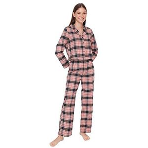TRENDYOL Pajama Set - Beige - Plaid, Meerkleurig, 36