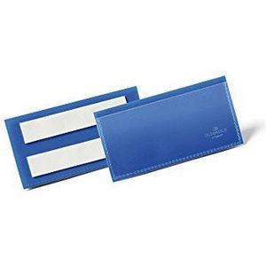 Durable 175907 Zelfklevende documenthouder voor etiketten 100 x 38 mm, verpakking 50 stuks, blauw.