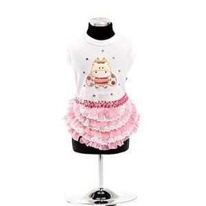 Trilly Tutti Brilli jersey jurk met rookapplicatie en Swarovski stenen, roze - 1 product