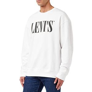 Levi's Heren Relaxed Graphic Crewneck Sweatshirt, Wit (90's Serif Logo Crew White 0000), XXL