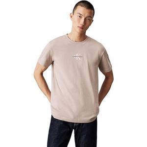 Calvin Klein Jeans Monologo Tee J30j325649 Herenhemd met lange mouwen, grijs (Goat), 3XL, grote maten