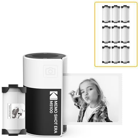 KODAK - Memo Shot ERA Kids - Instant Camera - Wit - Met 1 rol One-Touch-labelpatroon en 9 patronen