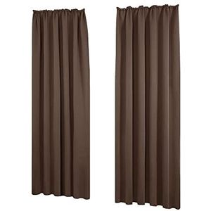 Deconovo - Verduisteringsgordijnen - Bruin - Polyester - 2 Stuks
