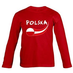 supportershop 6 shirt Polen L/S kinderen 6 jongens, wit, FR: M (maat fabrikant: 6 jaar)