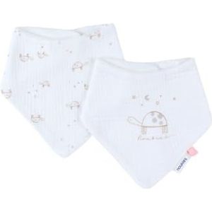 NOUKIE'S - Set van 2 bandana slabbetjes - Schildpadden - Tot 3 maanden