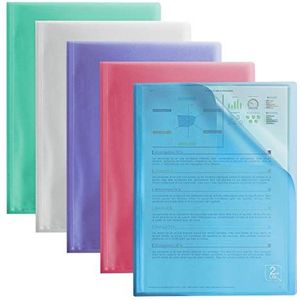 OXFORD Documentenbescherming, 2nd Life A4, 120 weergaven, 60 hoezen, polypropyleen, verschillende kleuren, 10 stuks