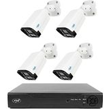 PNI NVR Huis IP716 video surveillance pakket, 16 IP kanalen 4K, H.265, en 4 IP125 camera's met IP, 5MP, IP66