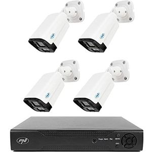 PNI NVR Huis IP716 video surveillance pakket, 16 IP kanalen 4K, H.265, en 4 IP125 camera's met IP, 5MP, IP66