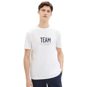 TOM TAILOR Denim T-shirt voor heren, 20000 - wit, M