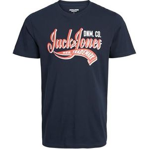 JACK & JONES JUNIOR T-shirt JJELOGO van Biologisch Katoen Donkerblauw