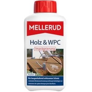 MELLERUD Hout & WPC-impregnatie, 1 x 0,5 l, effectieve langdurige bescherming van hout-, WPC- en BPC-oppervlakken buitenshuis