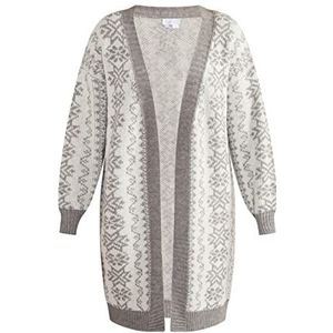 aleva Damescardigan 15425015-AL04, grijs wit, XL/XXL, grijs/wit, XL/XXL