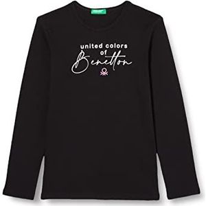 United Colors of Benetton T-shirt M/L 3I9WC105Q lang shirt, zwart 100, L voor meisjes