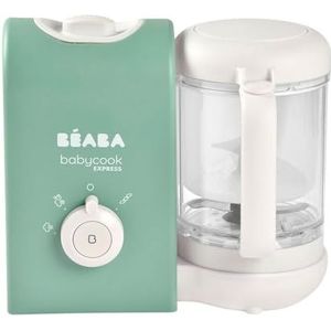 Beaba, Babycook Express, 4-in-1 blender voor baby's, 15 minuten koken, op maat gemaakt mixen, zacht en gezond stomen, ontdooien, homogene textuur, inhoud 1250 ml, saliegroen