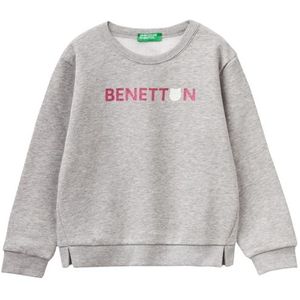 United Colors of Benetton Sweatshirt met capuchon voor meisjes en meisjes, Grijs Melange 501, 110