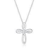 DIAMORE Halsketting dames kruis diamant (0,02 ct.) in 925 sterling zilver