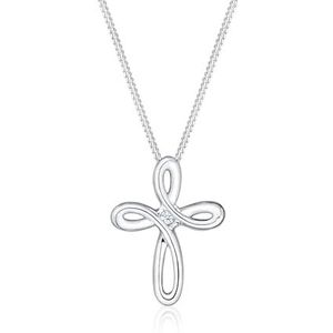 DIAMORE Halsketting dames kruis diamant (0,02 ct.) in 925 sterling zilver