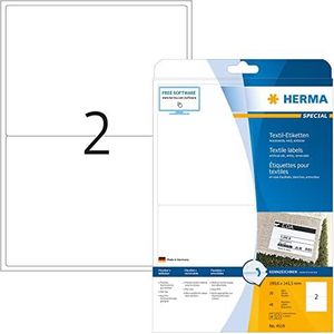 HERMA 4519 naamelabels A4 afneembaar (199,6 x 143,5 mm, 20 vellen, acetaatzijde) zelfklevend, bedrukbaar, residu-vrije verwijderbare naamlabels, 40 etiketten voor printer, wit