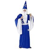 Widmann - Kostuum tovenaar, tuniek met kraag, riem en hoed, carnaval, themafeest