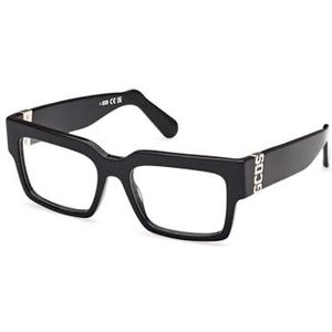GCDS Unisex GD5023 Prescription Eyewear Frames, Shiny Black, 53, glanzend zwart., 53