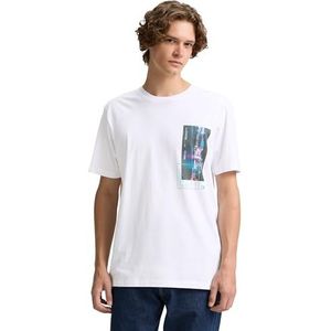 TOM TAILOR Denim T-shirt voor heren, 20000 - wit, XXL
