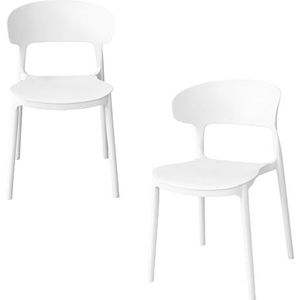 GARDENIA Capri stoel, hars, wit, 2 stoelen