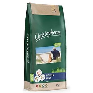 Christopherus Senior, volledige voeding voor oudere hond vanaf 6 jaar, droogvoer, gevogelte, lam, ei, rijst, krokettengrootte ca. 1 cm, oudere hond, 12 kg