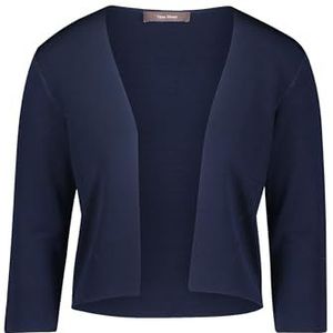 Vera Mont Gebreide damesbolero met lange mouwen, blauw, S