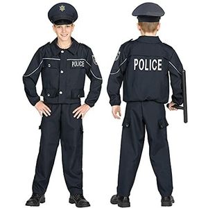 Widmann - Kinderkostuum politieagent, bovenstuk, broek, muts, carnaval, themafeest