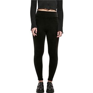 Urban Classics yoga broek dames hoge taille geribbelde fluwelen legging, Zwart, L