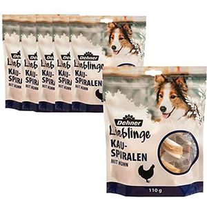 Dehner Lieblinge Hondensnack voor volwassenen, kauwspiraal, kip, 6 x 110 g (660 g)